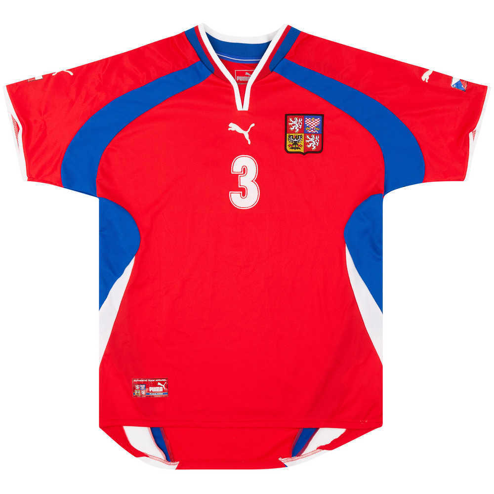 2002 Czech Republic Match Worn Home Shirt #3 (Johana) v Italy