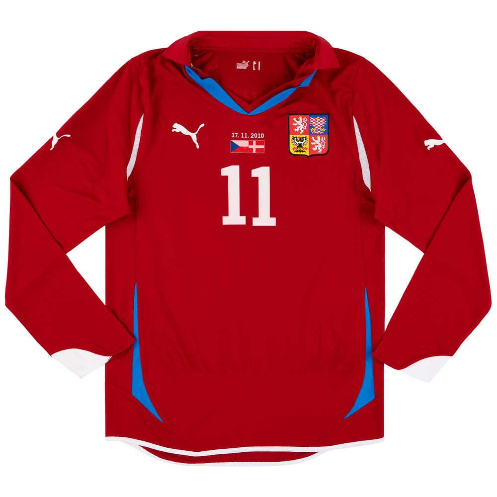 2010 Czech Republic Match Worn Home L/S Shirt Pudil #11 (v Denmark)