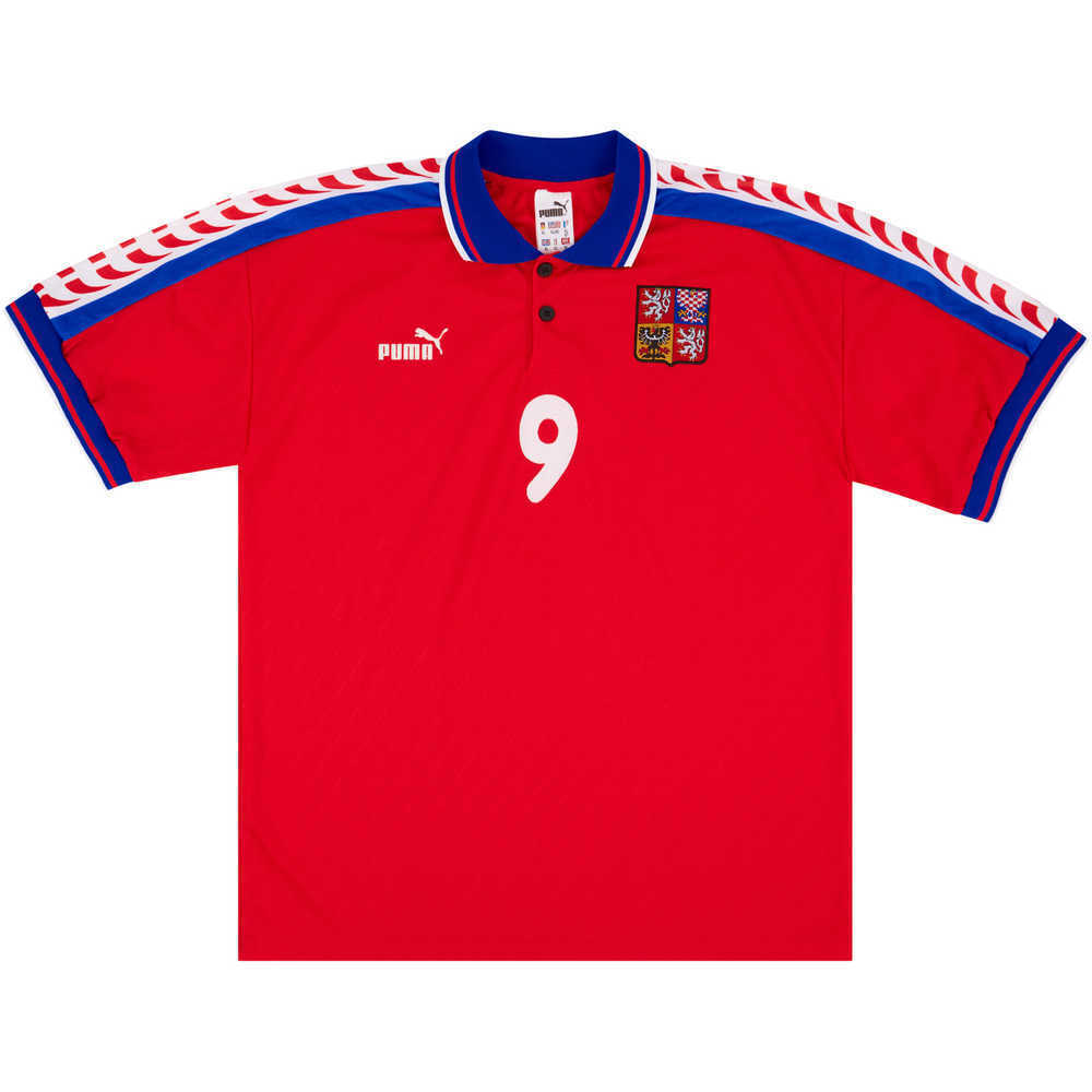 1998 Czech Republic Match Worn Home Shirt #9 (Lokvenc) v Denmark
