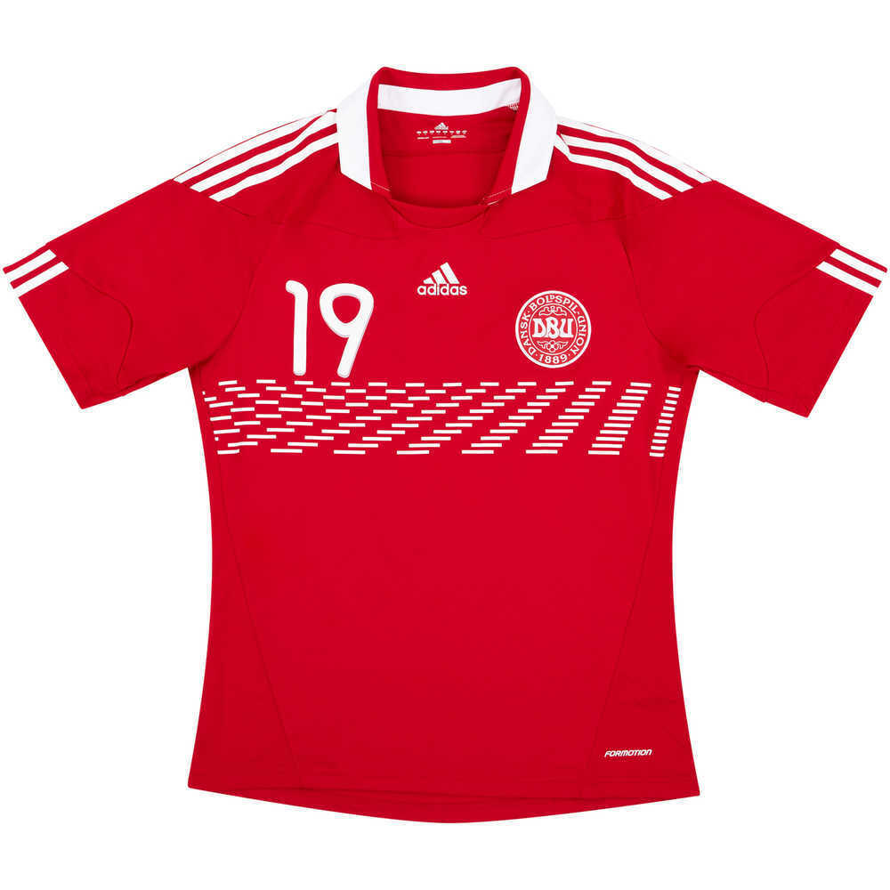 2010-11 Denmark Match Issue Home Shirt Rommedahl #19 