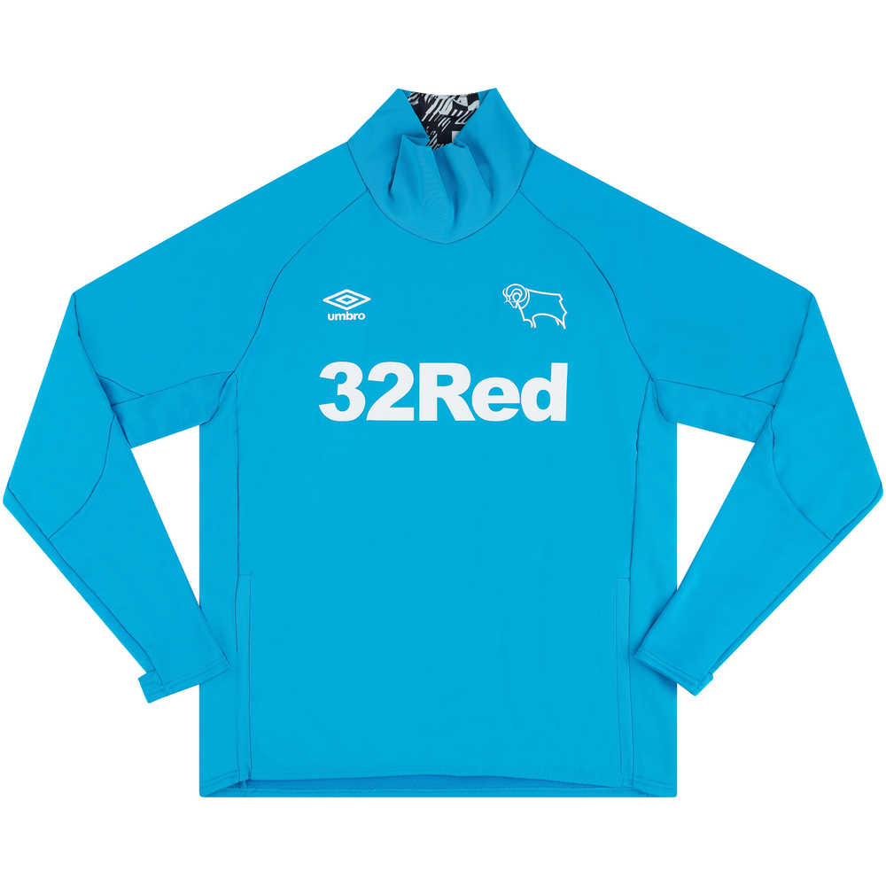 2020-21 Derby County Umbro Warm Up Training Top (Excellent)