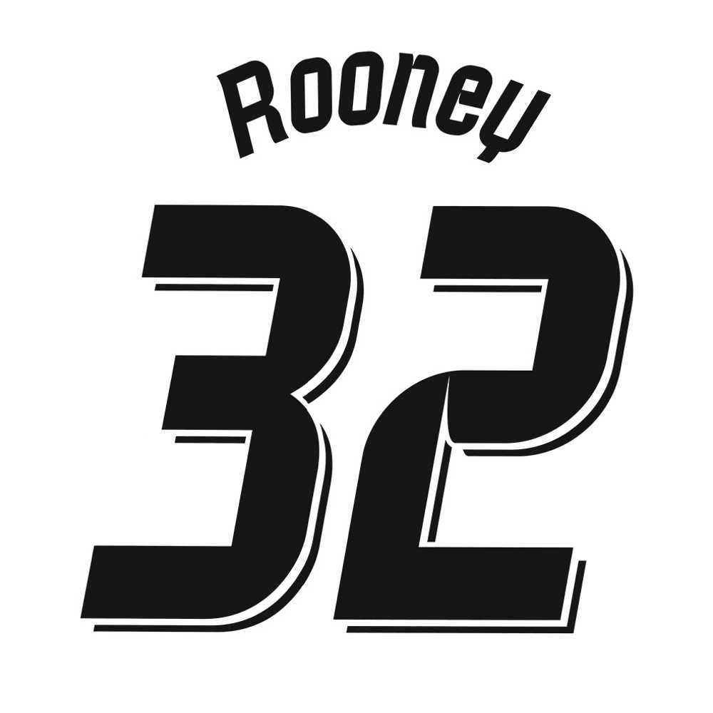 2020-21 Derby County Home Rooney #32 Name Set