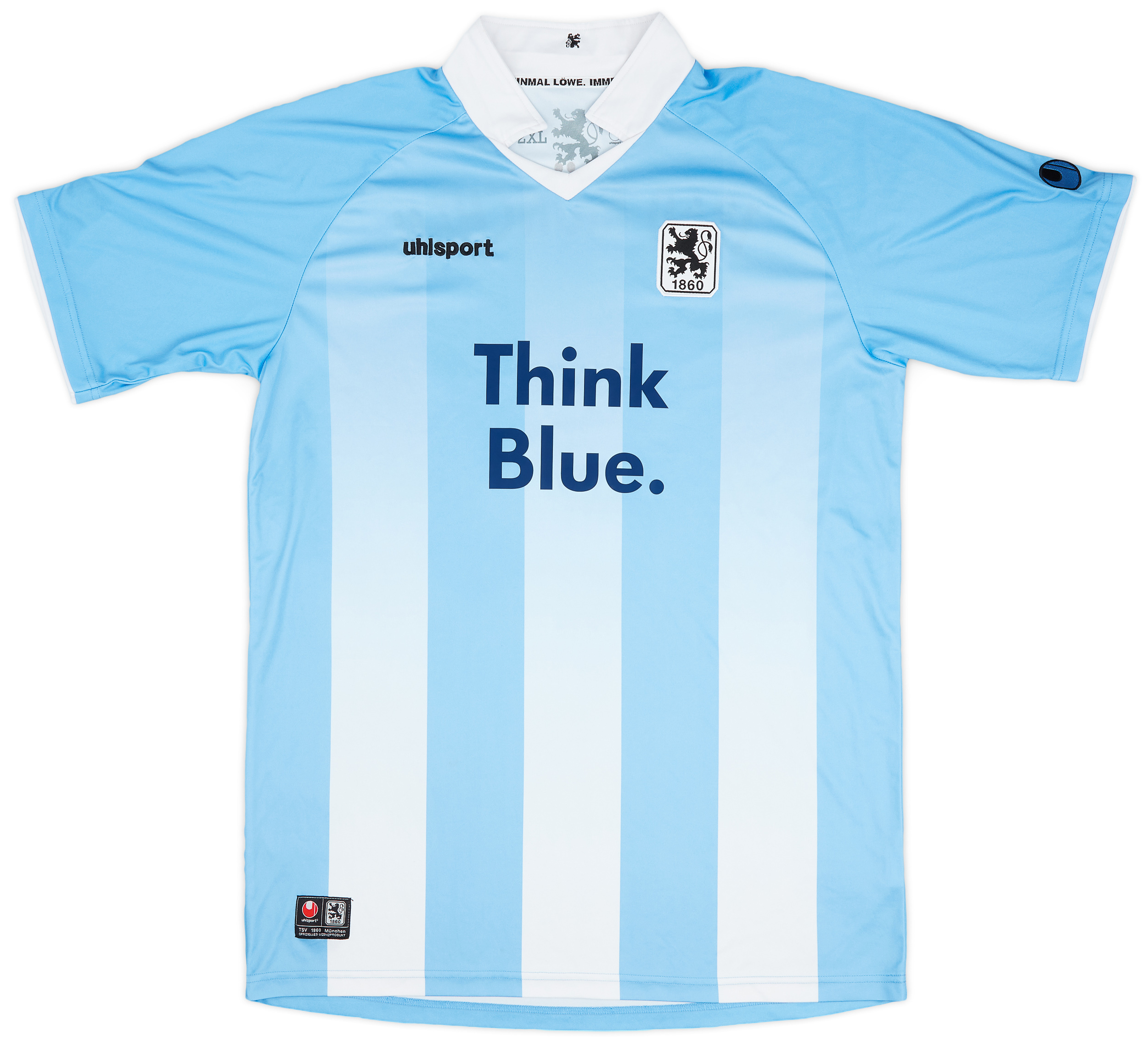 1860 Munich Home football shirt 2014 - 2015. Sponsored by Think Blue