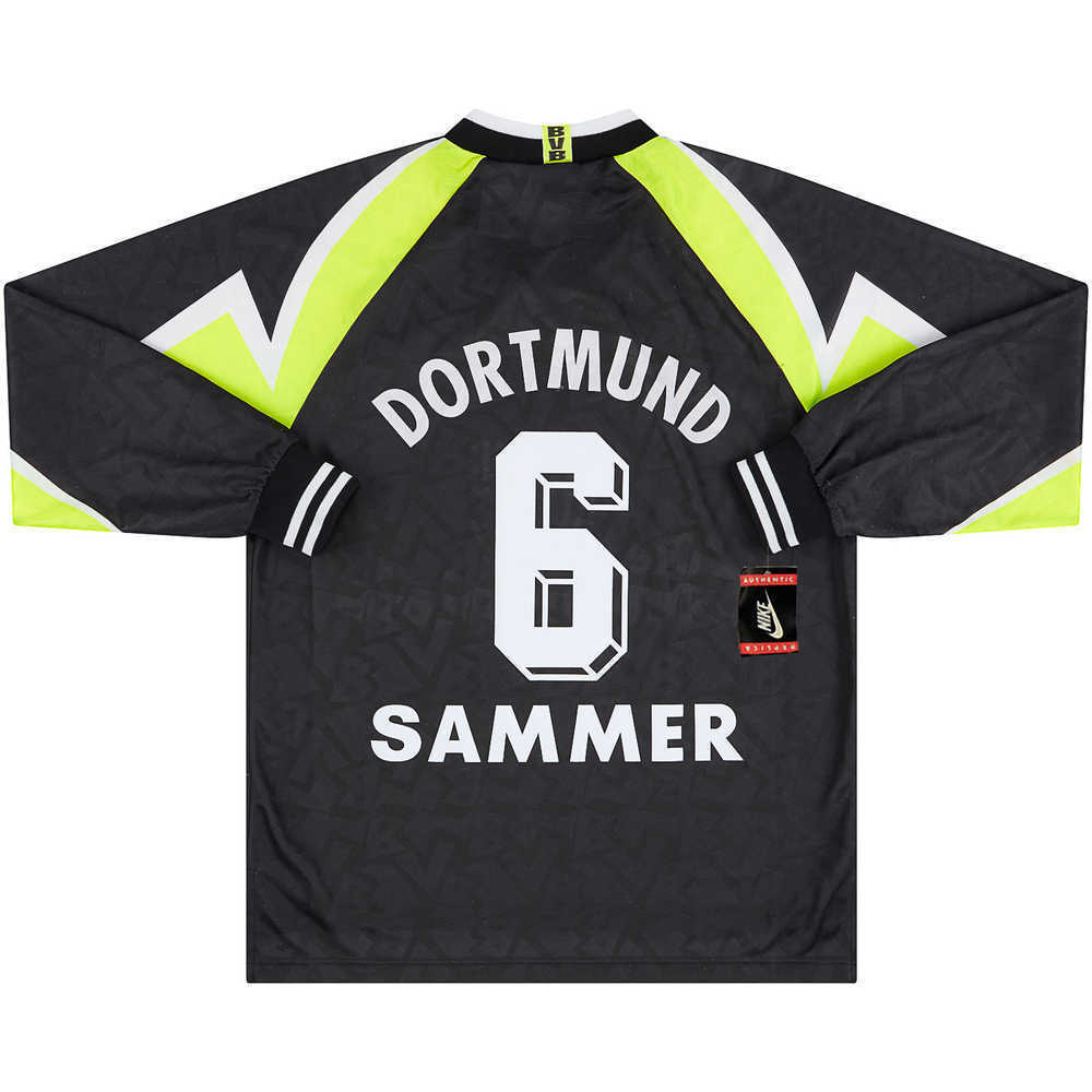 1995-96 Dortmund Away L/S Shirt Sammer #6 *w/Tags* S