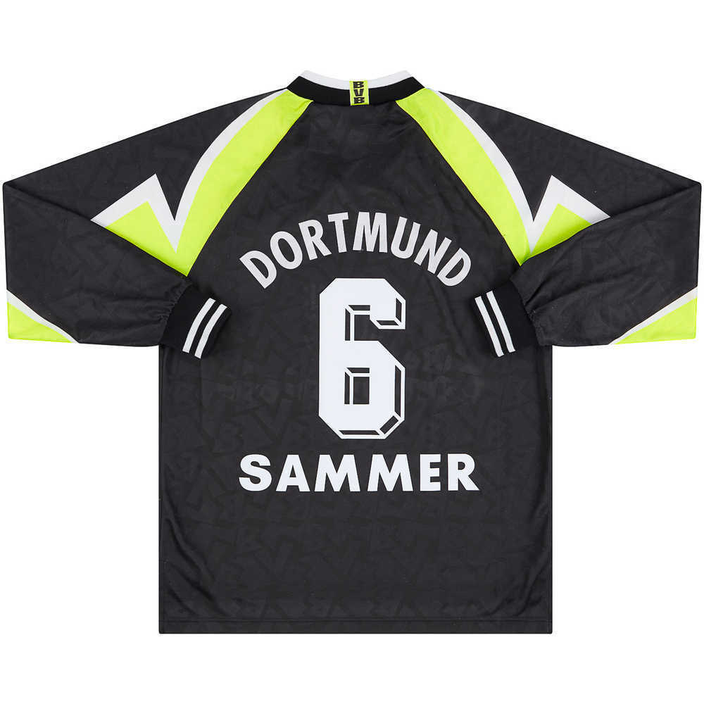 1995-96 Dortmund Away L/S Shirt Sammer #6 (Excellent) S