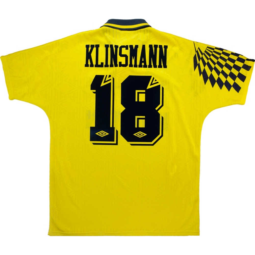 1991-95 Tottenham Away Shirt Klinsmann #18 (Excellent) XL