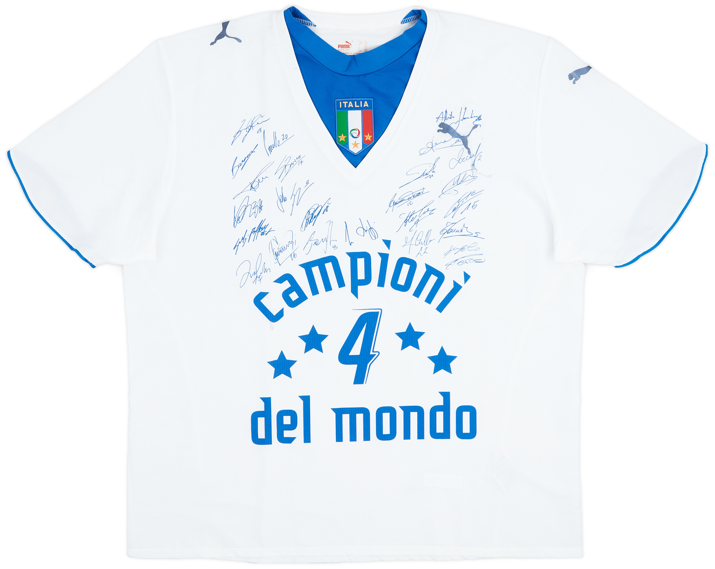 2006 Italy 'Campioni del Mondo' 'Signed' Away Shirt - 6/10 - ()