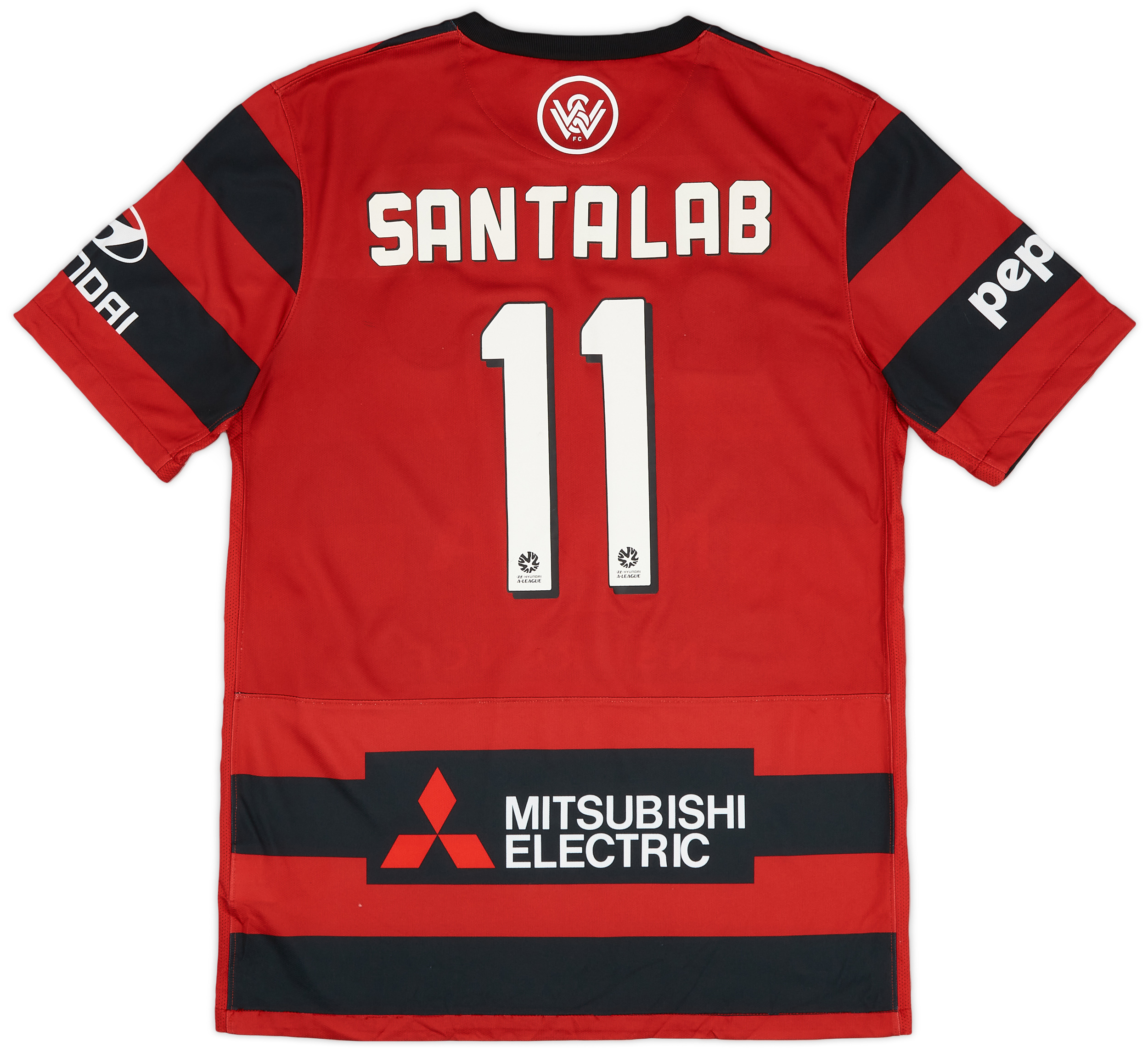 2015-16 Western Sydney Wanderers Home Shirt Santalab #11 - 9/10 - ()