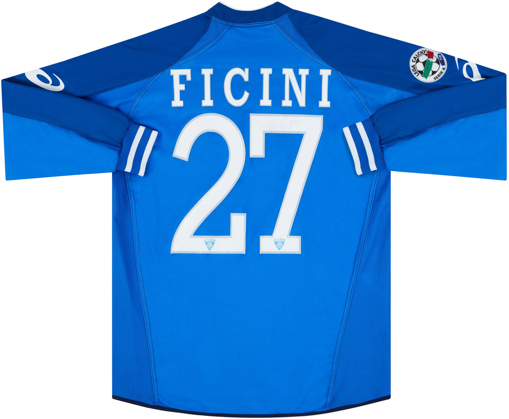 2005-06 Empoli Match Issue Signed Home L/S Shirt Ficini #27-Match Worn Shirts Empoli Match Issue Long-Sleeves