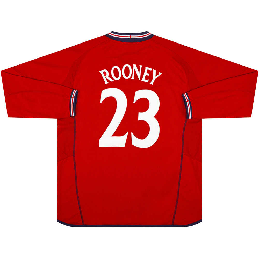 2002-04 England Away L/S Shirt Rooney #23 (Excellent) L
