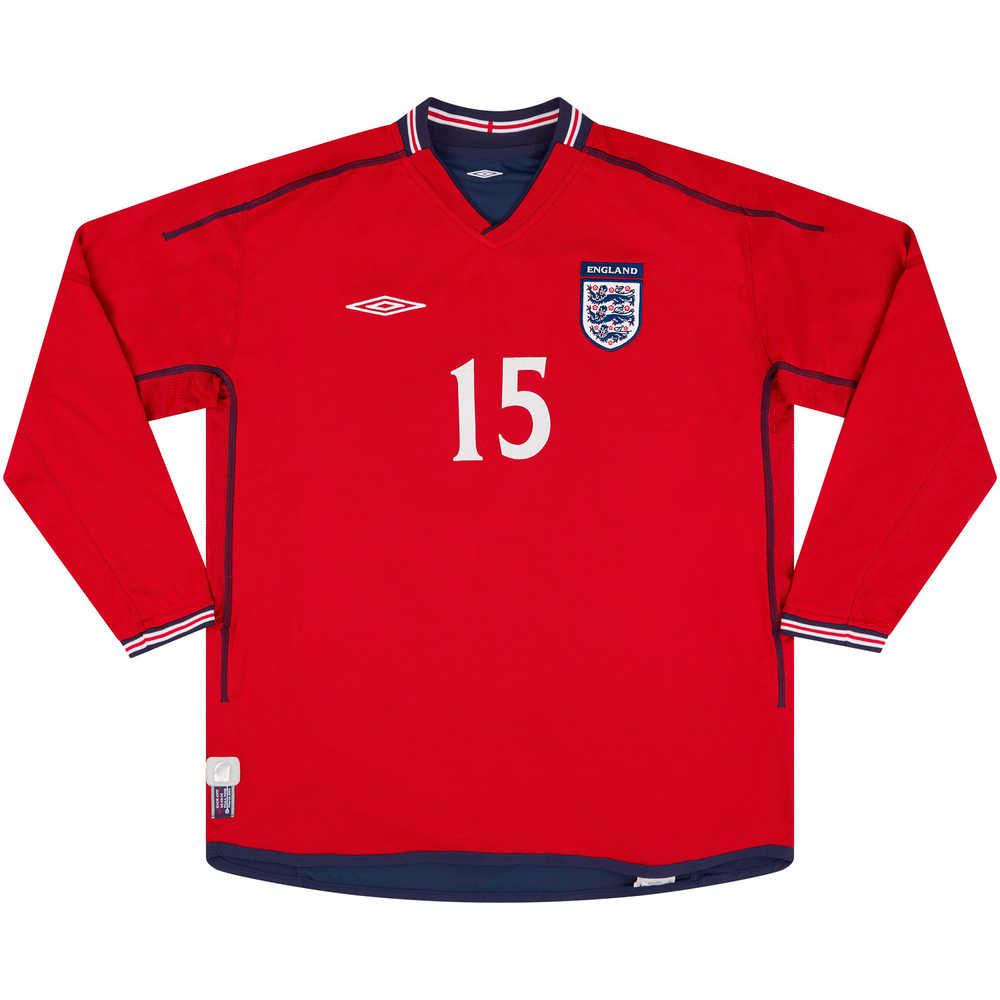 2002-04 England U-19 Match Issue Away L/S Shirt #15 (Chopra)