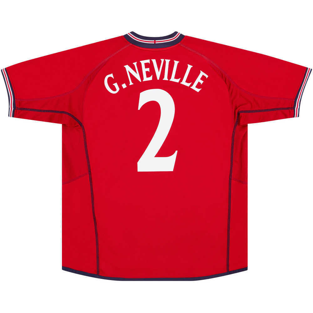 2002-04 England Away Shirt G.Neville #2 (Excellent) XL