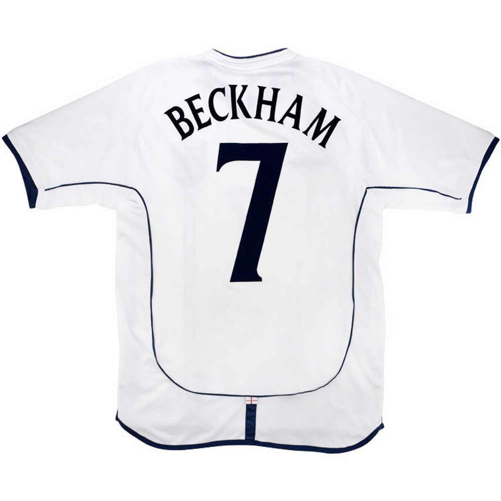 2001-03 England Home Shirt Beckham #7 (Very Good) XXL