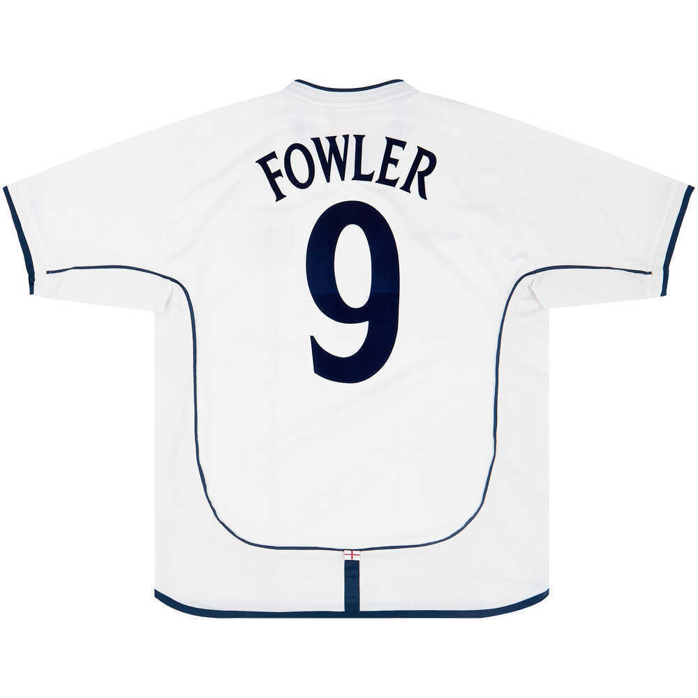 2001-03 England Home Shirt Fowler #9 (Excellent - 9/10)