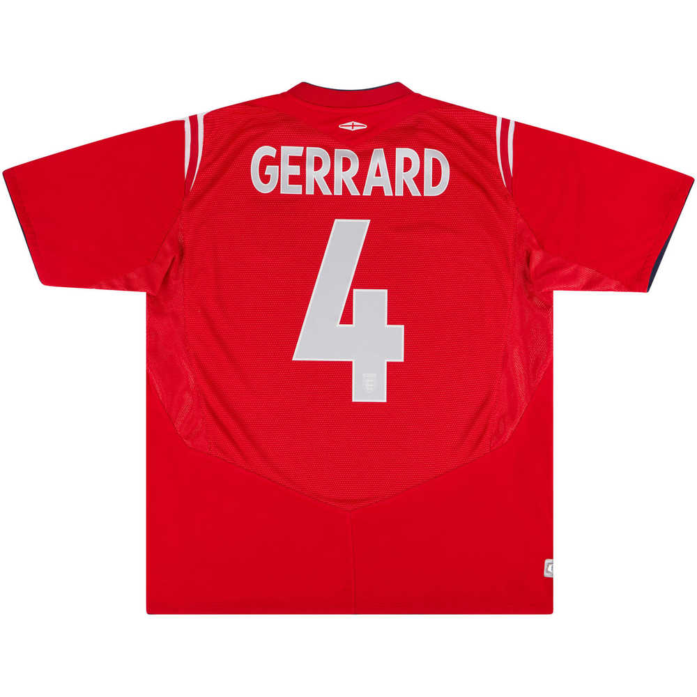 2004-06 England Away Shirt Gerrard #4 (Very Good) XL