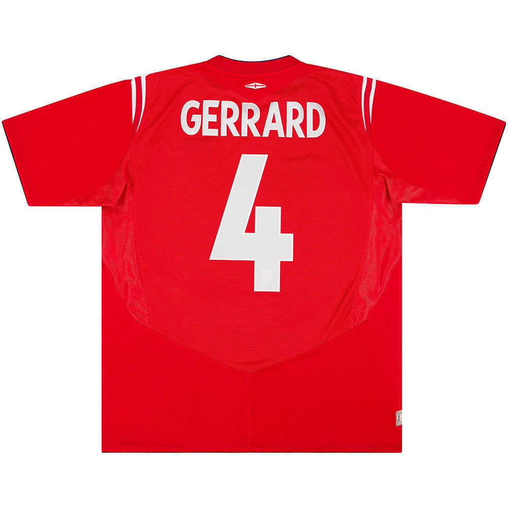 2004-06 England Away Shirt Gerrard #4 (Excellent) XL