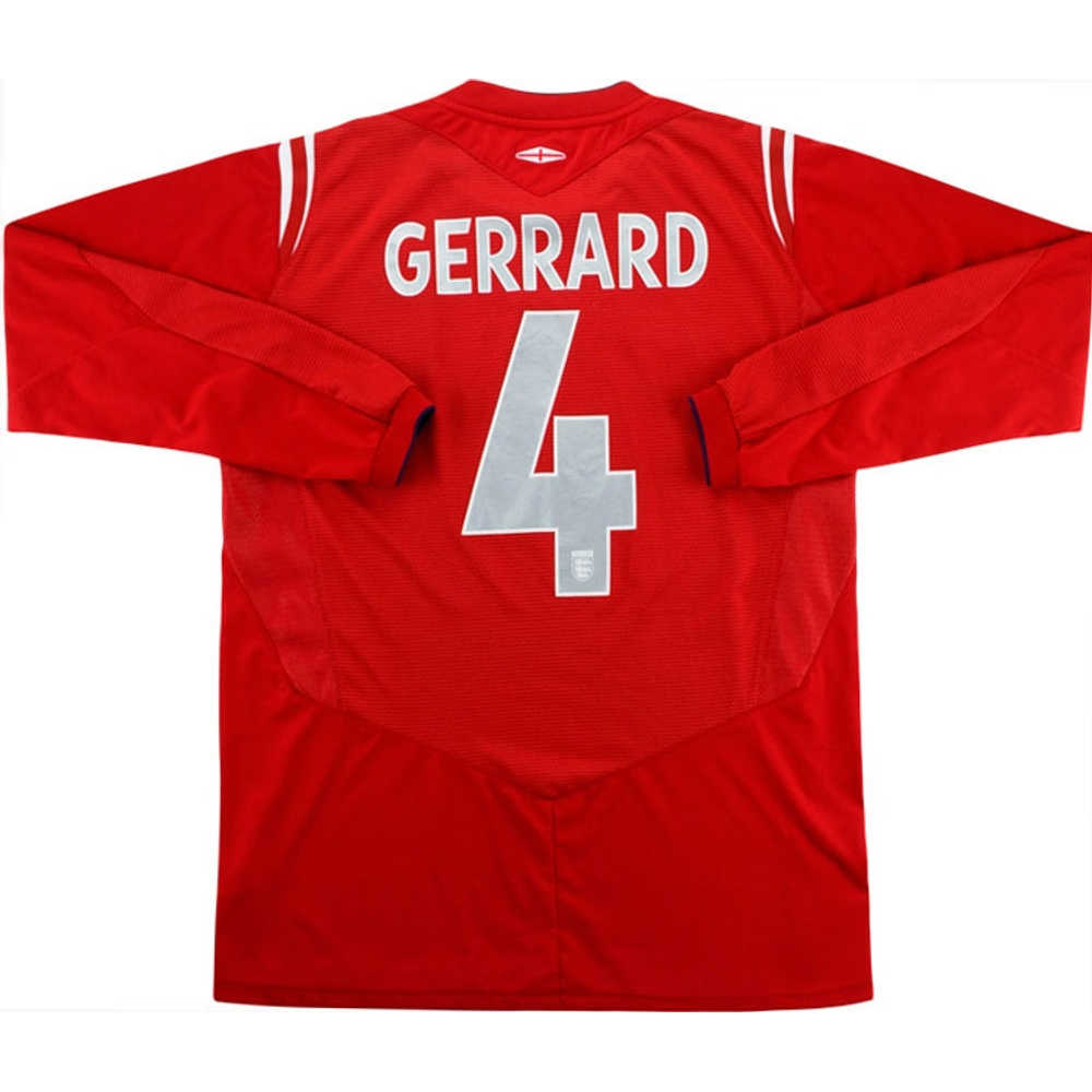 2004-06 England Away L/S Shirt Gerrard #4 (Very Good) XXL