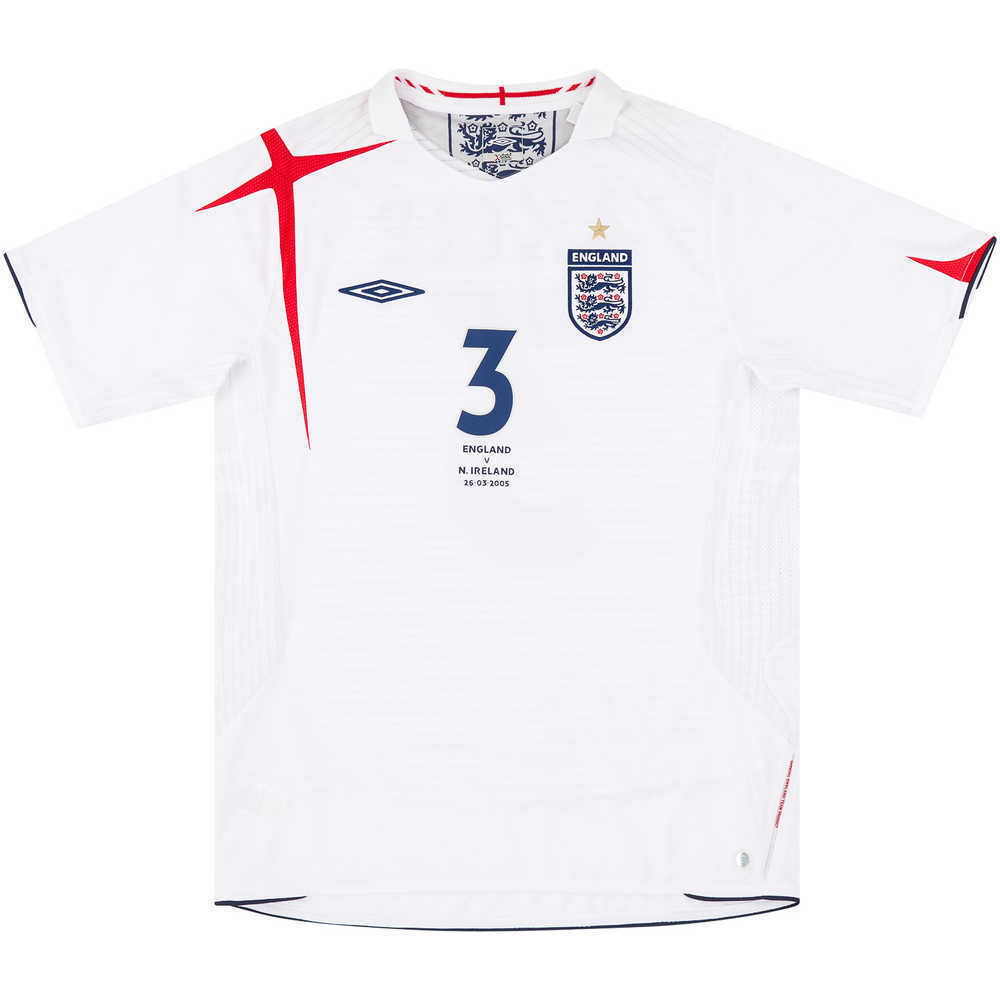 2005 England Match Issue Home Shirt A.Cole #3 (v Northern Ireland)