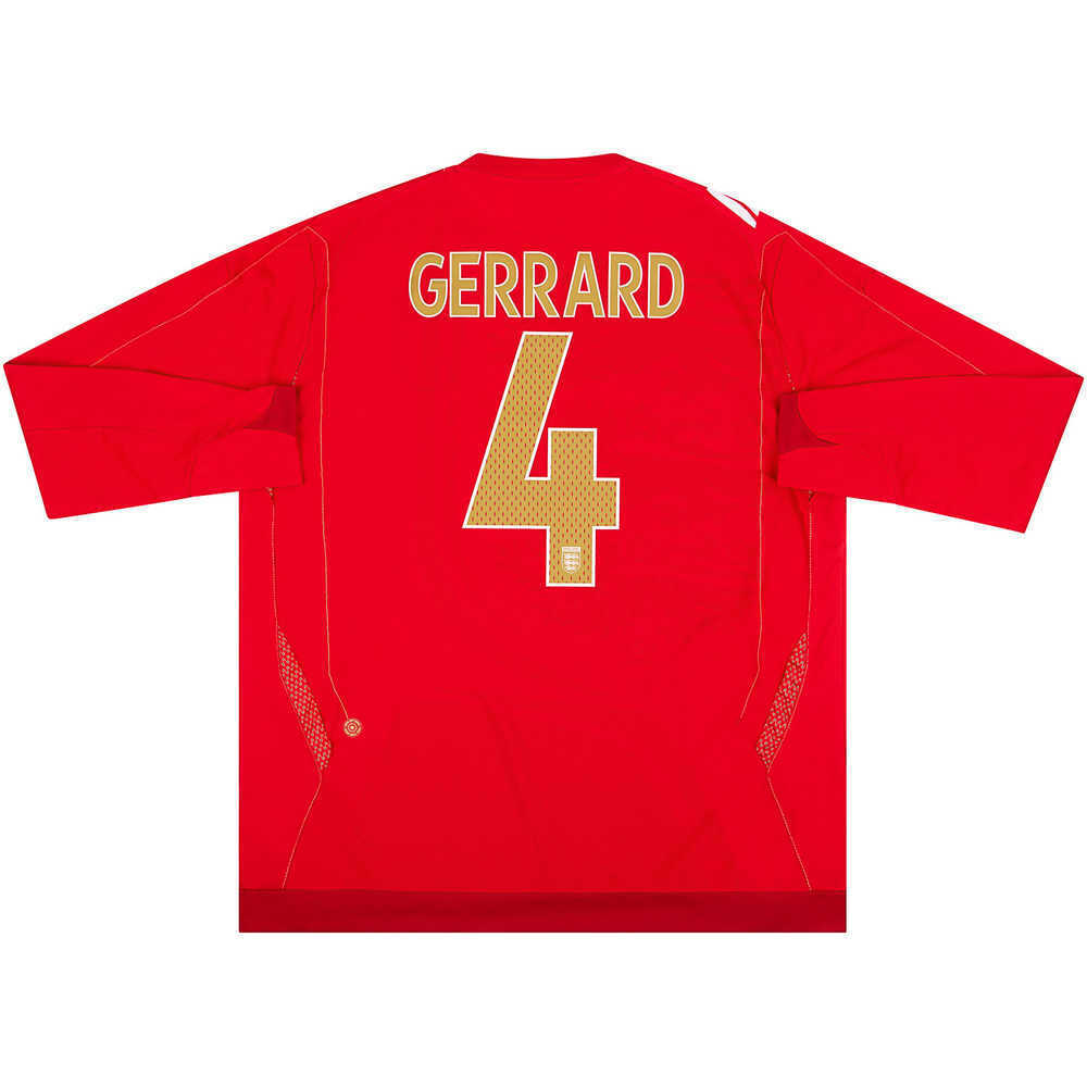 2006-08 England Away L/S Shirt Gerrard #4 (Excellent) XXL