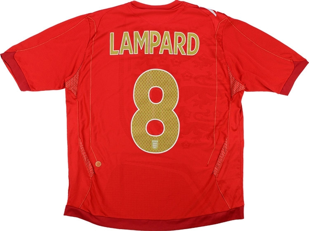 2006-08 England Away Shirt Lampard #8 (Very Good) XXL-2001-Present Names & Numbers Names & Numbers Germany 2006 Legends Euro 2020 English Legends Premier League Legends