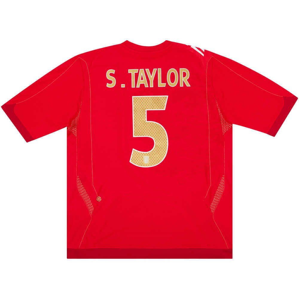 2007 England U21 Match Worn Signed Away Shirt S.Taylor #5 (v Bulgaria)