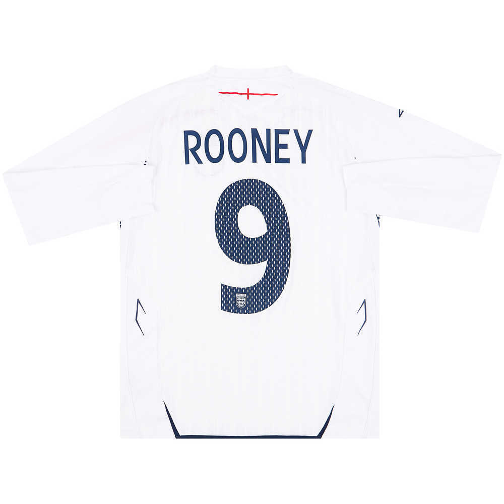 2007-09 England Home L/S Shirt Rooney #9 (Excellent) XL.Boys