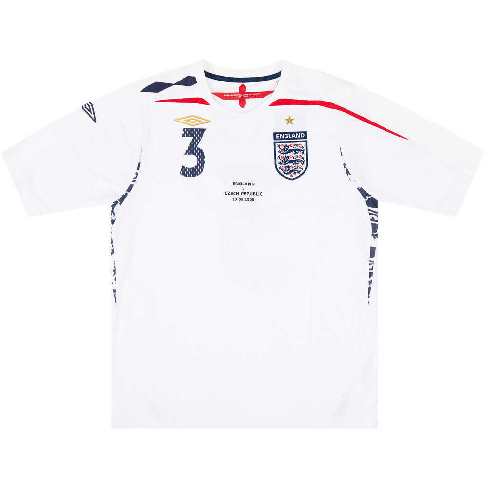 2008 England Match Issue Home Shirt A.Cole #3 (v Czech Republic) 