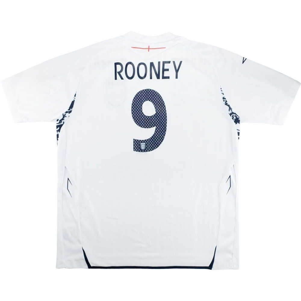 2007-09 England Home Shirt Rooney #9 (Excellent) XXL