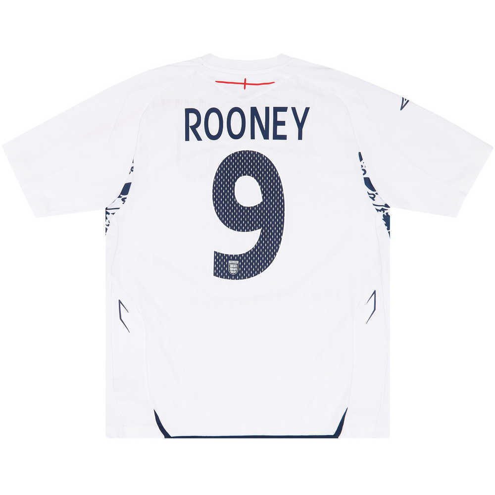 2007-09 England Home Shirt Rooney #9 (Excellent - 8/10)