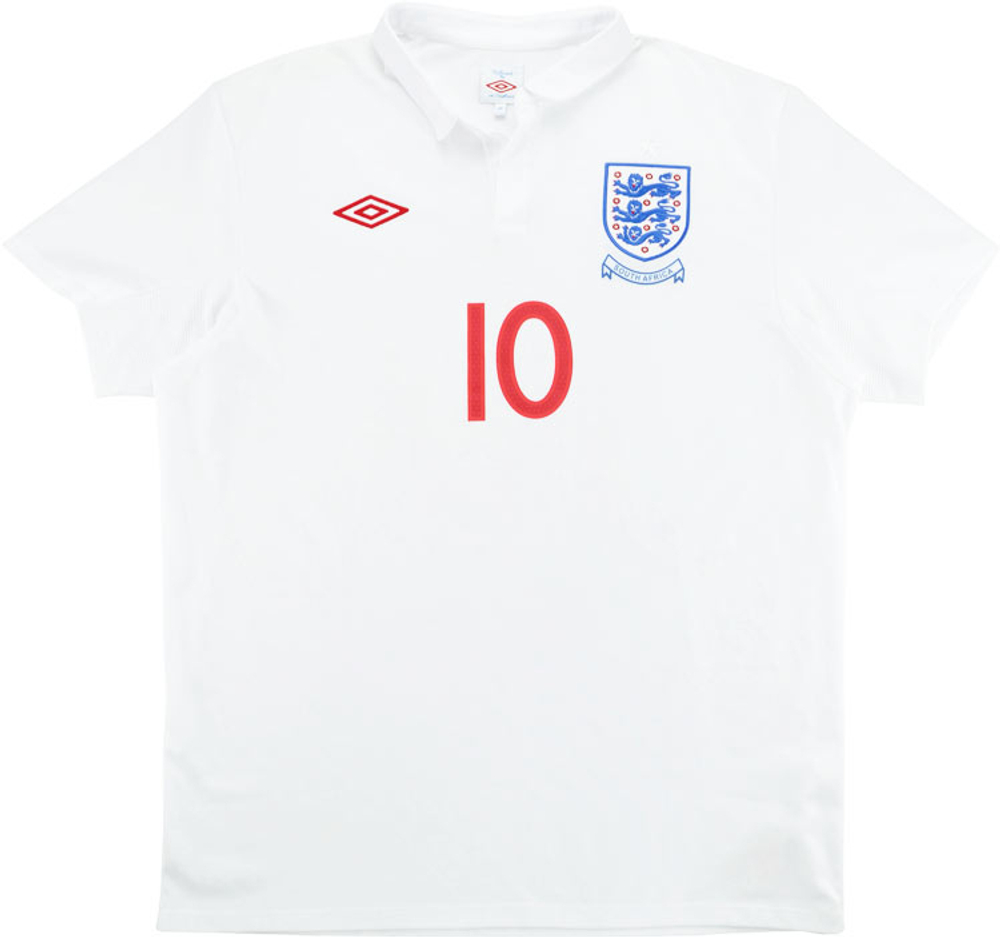 2009-10 England 'South Africa' Home Shirt Rooney #10 (Excellent) XL.Boys-2001-Present Names & Numbers Names & Numbers South Africa 2010 Legends