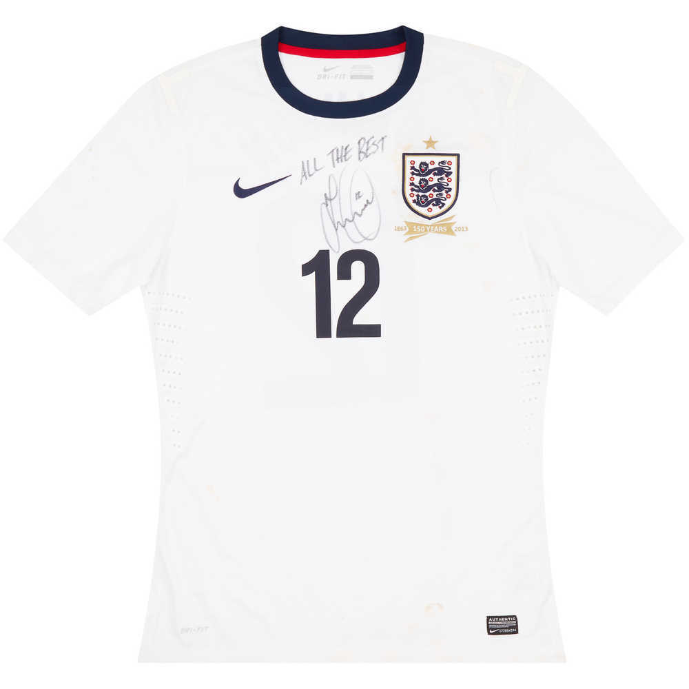 2013 England U-21 '150ᵗʰ Anniversary' Match Worn Signed Home Shirt Robinson #12