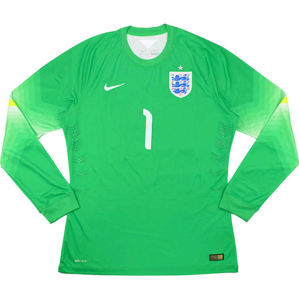 2014-15 England Player Issue GK Home Shirt #1 *w/Tags* L