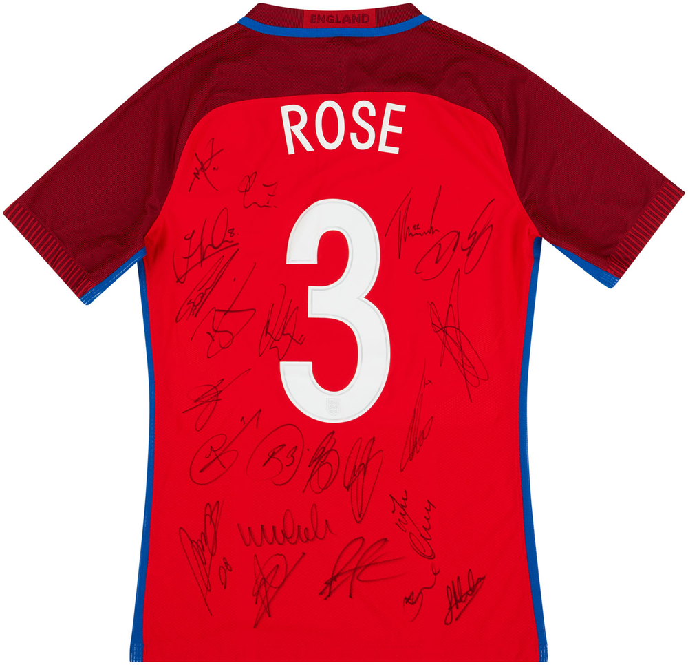 2016-17 England Player Issue Signed Away Shirt Rose #3 (Excellent) M-2001-Present New Products New In Classic Euro 2020 Player Issue
