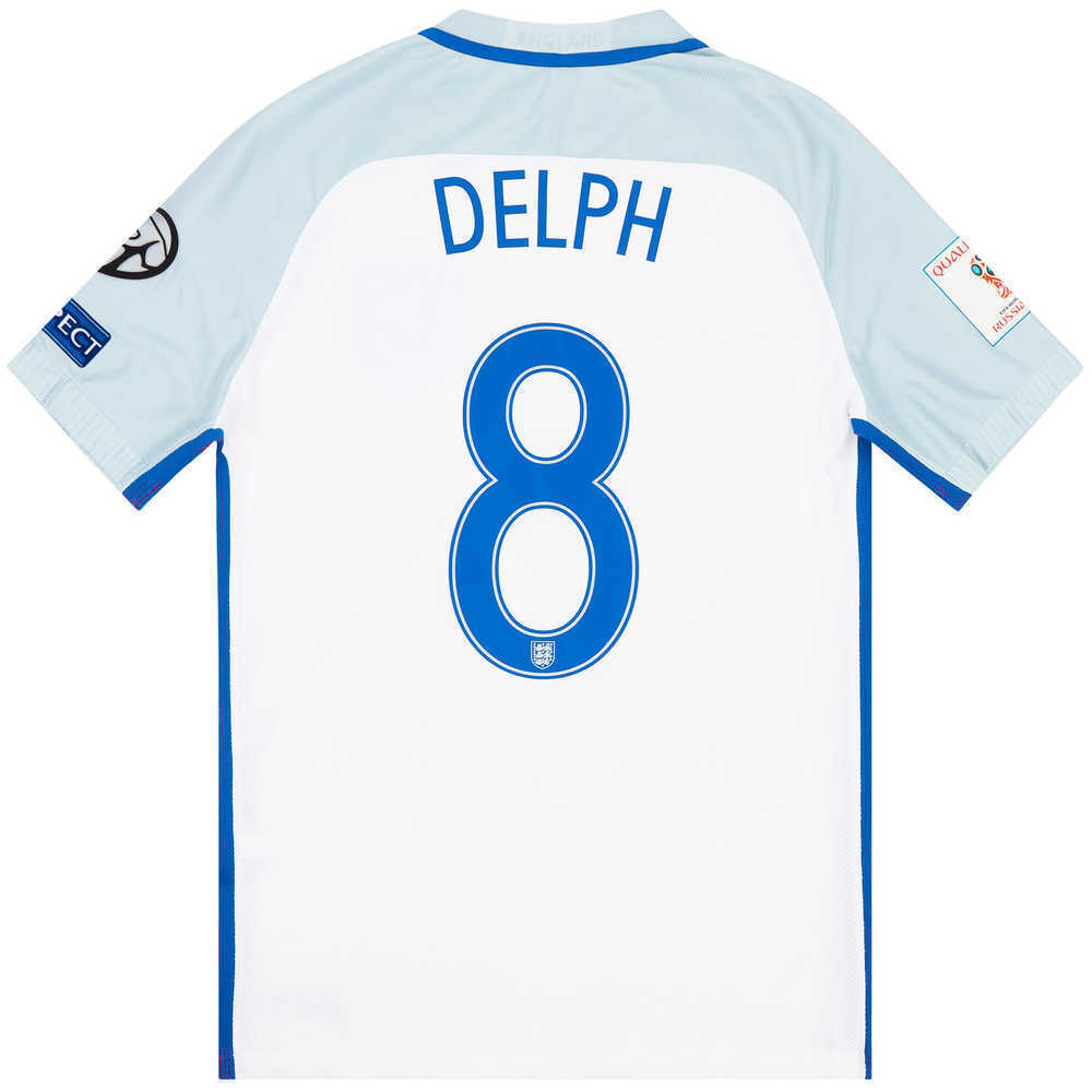 2016-17 England Match Issue Home Shirt Delph #8