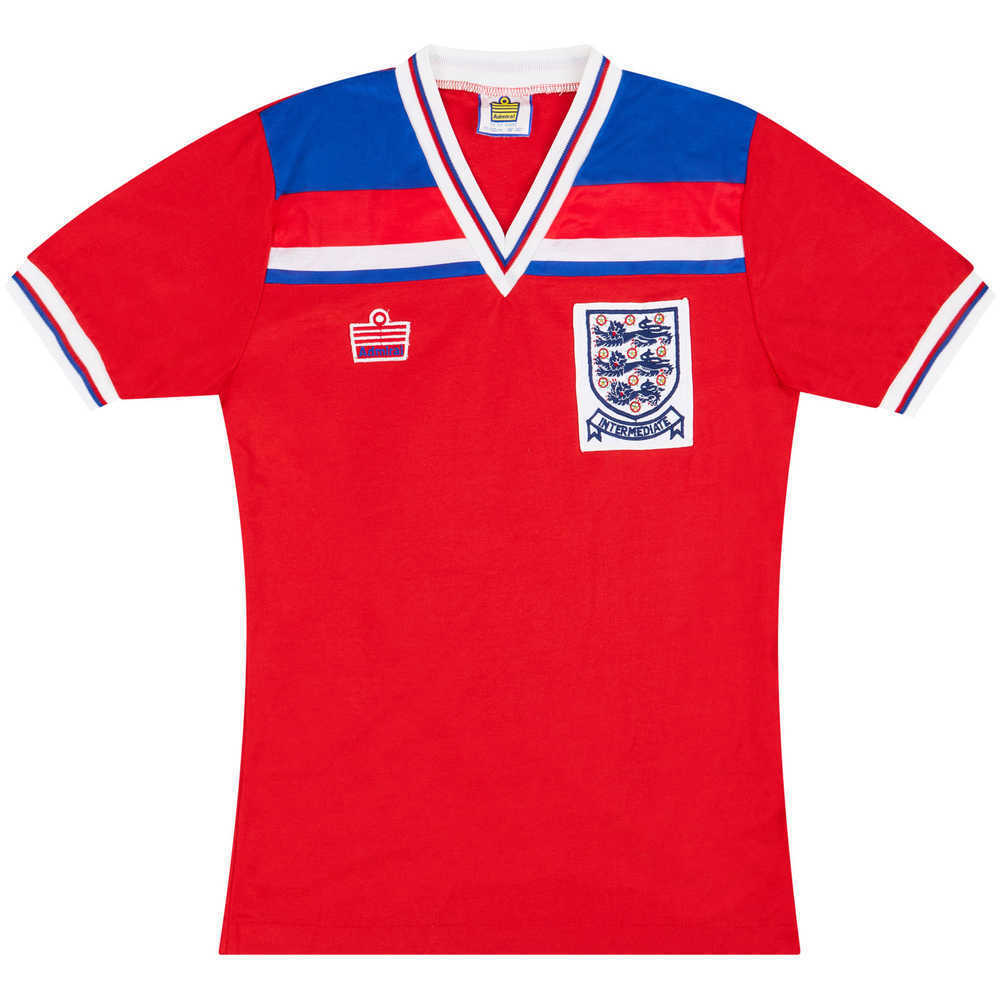 1982 England U-21 Match Issue European Championship Match Worn Away Shirt #8 (Ritchie) v Poland