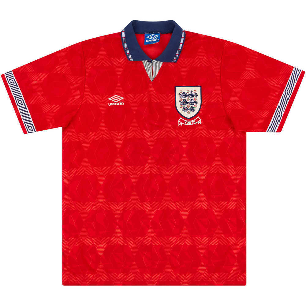 1993 England Youth Match Worn European Under-18 Championship Away Shirt #16 (Whelan) v Turkey
