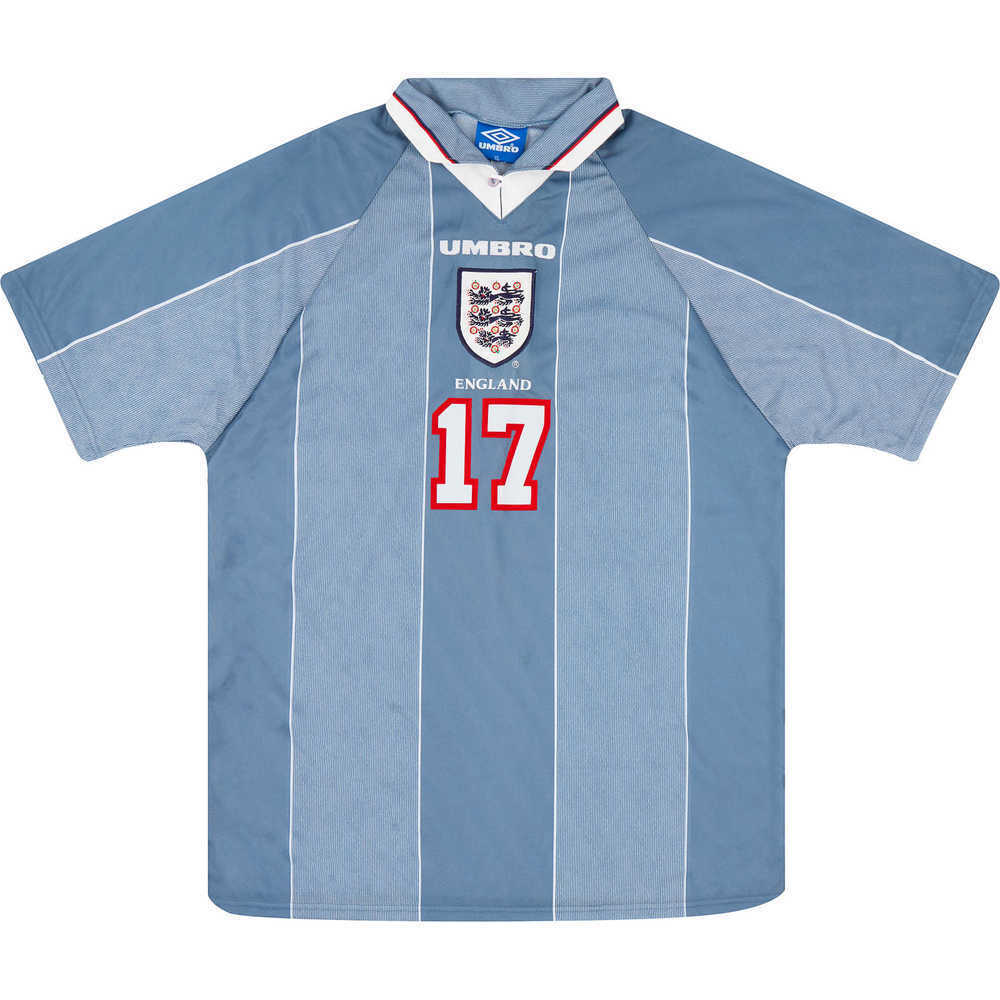 1996-97 England Match Issue Away Shirt McManaman #17