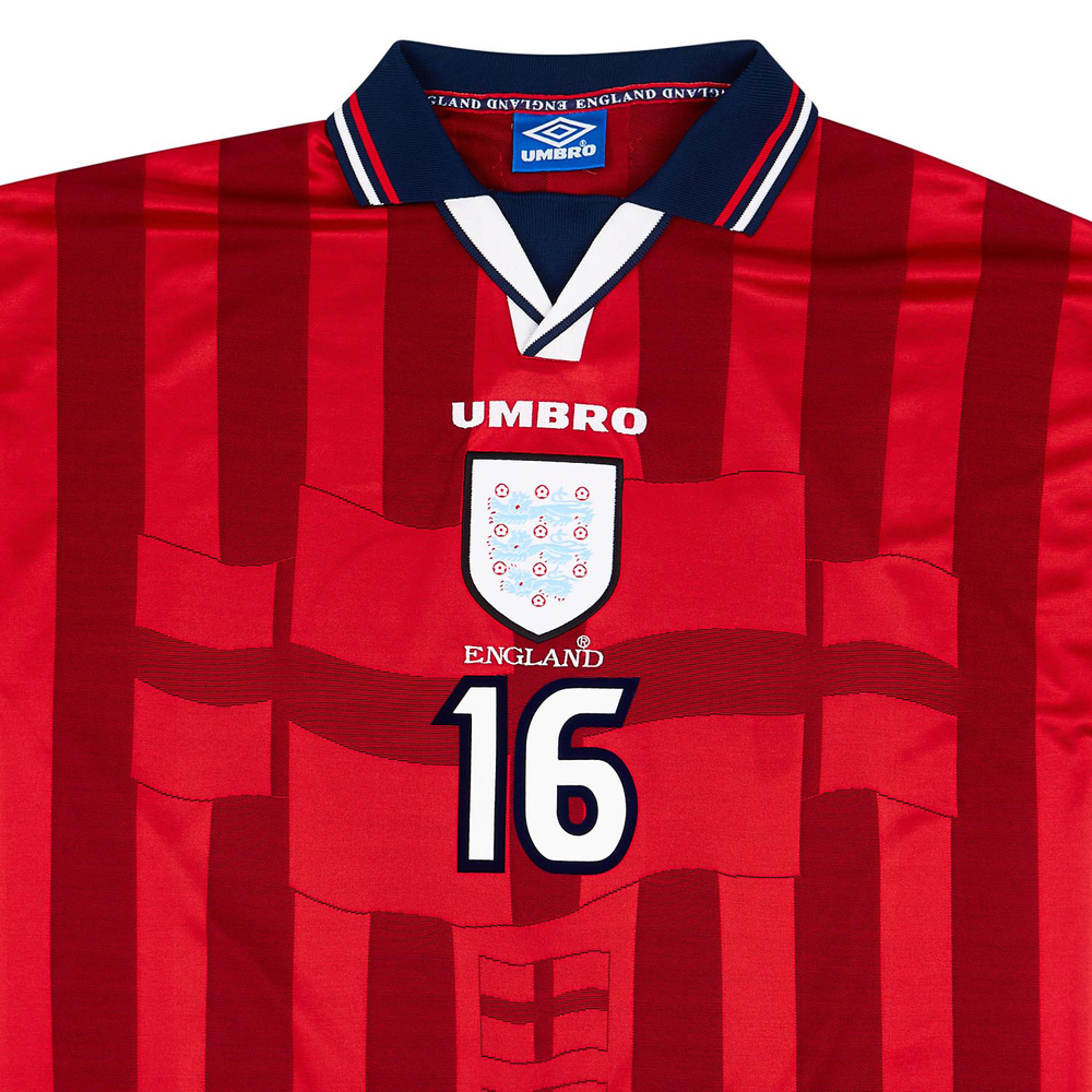 1997-99 England Away Shirt Scholes #16 (Very Good) XL