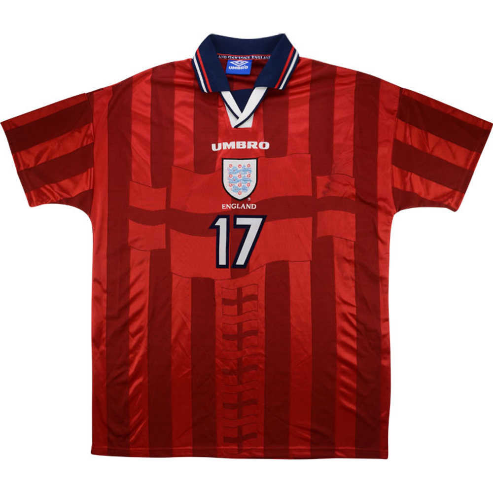 1997-99 England Match Issue Away Shirt #17 (Sheringham)