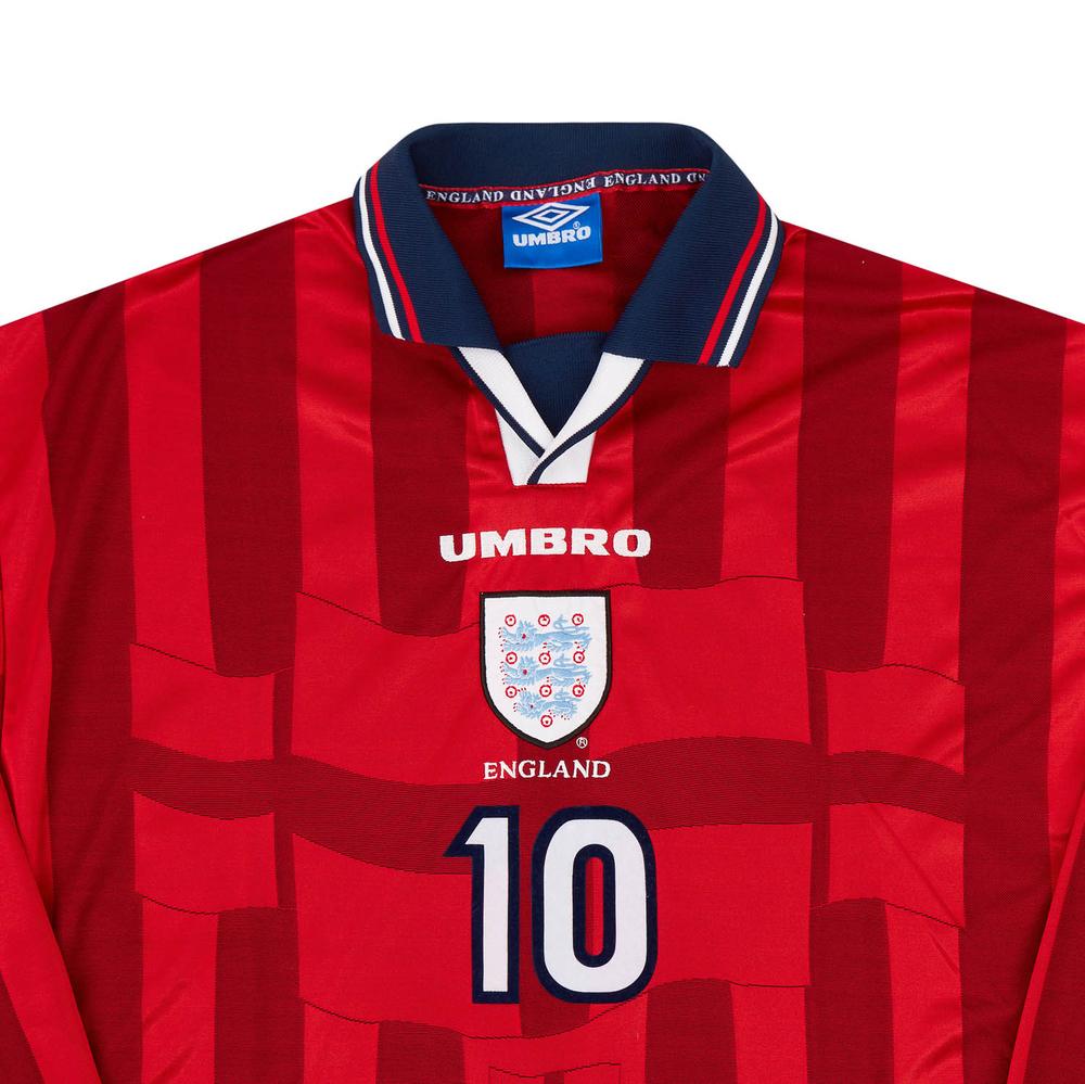 1998-99 England Match Issue Away L/S Shirt #10 (Owen)