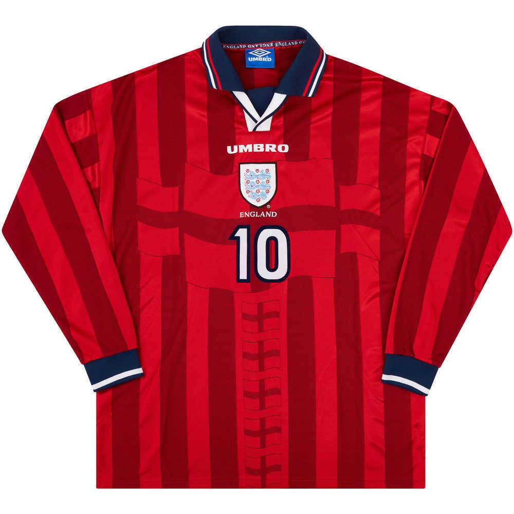 1998-99 England Match Issue Away L/S Shirt #10 (Owen)