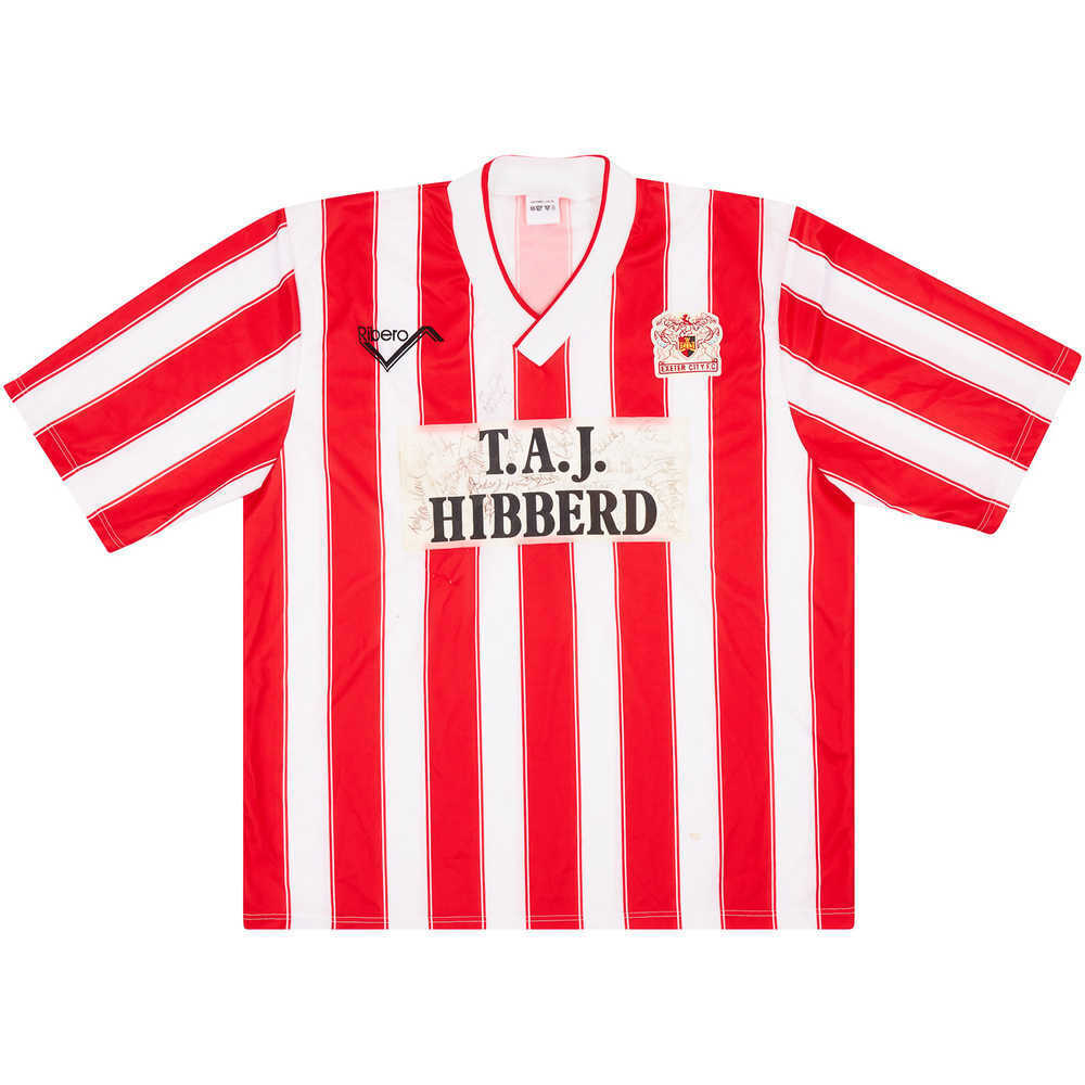 1990-91 Exeter City Signed Home Shirt (Very Good) L/XL