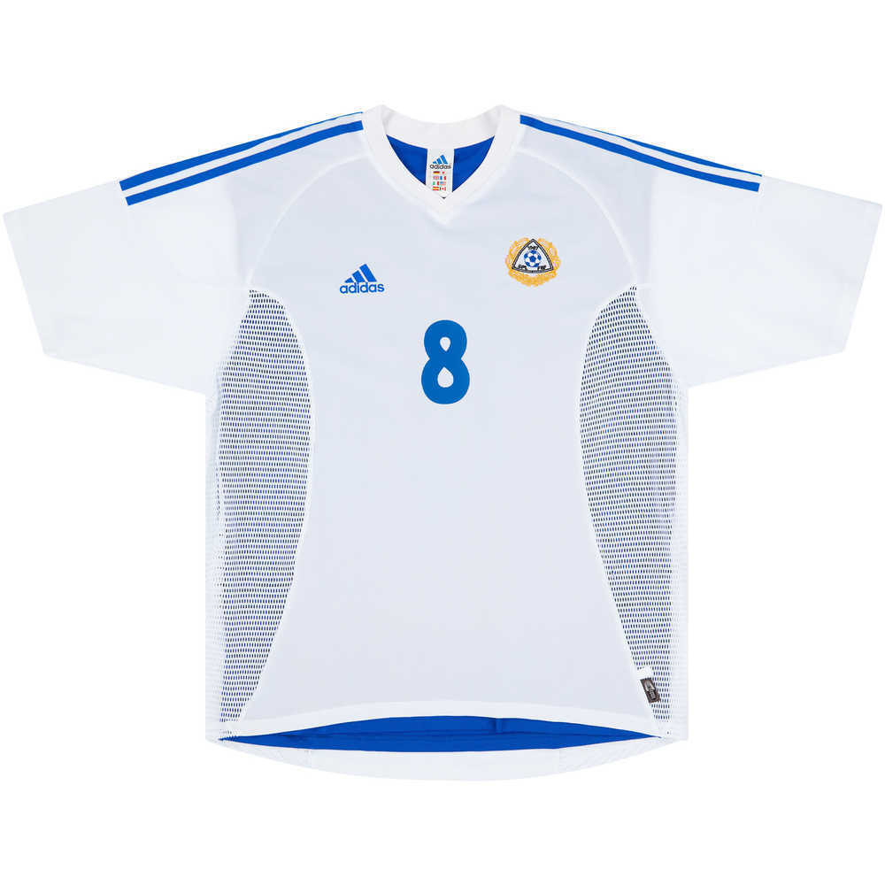 2003 Finland Match Worn Home Shirt #8 (Väyrynen) v Denmark