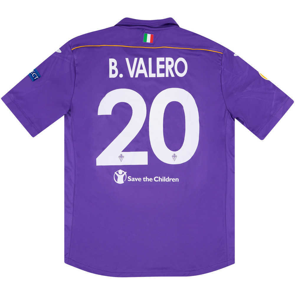 2013-14 Fiorentina Match Issue Europa League Home Shirt B.Valero #20