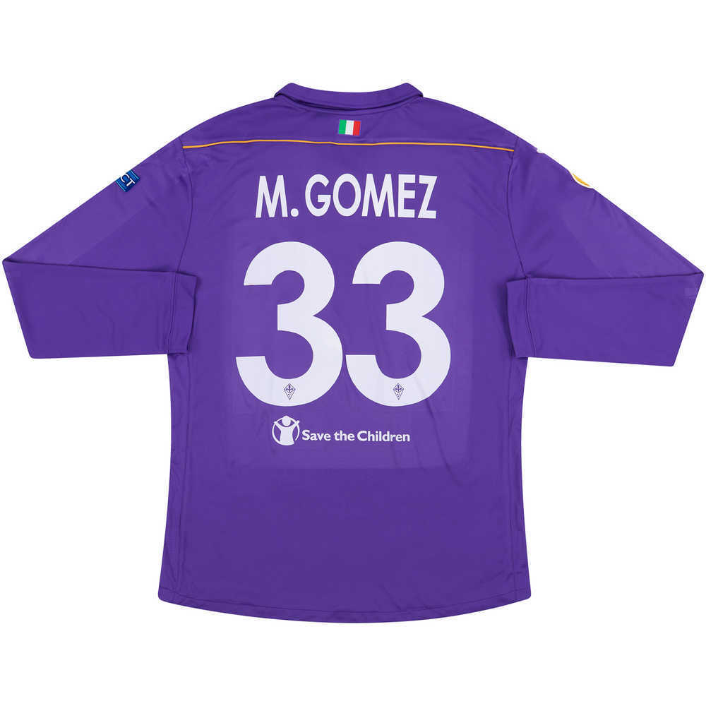 2013-14 Fiorentina Match Issue Europa League Home L/S Shirt M.Gomez #33