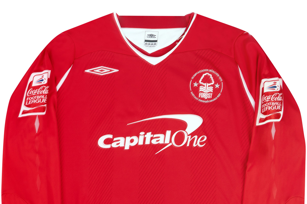 2008-09 Nottingham Forest Match Issue Home L/S Shirt Cole #18-Match Worn Shirts Nottingham Forest Certified Match Worn Long-Sleeves