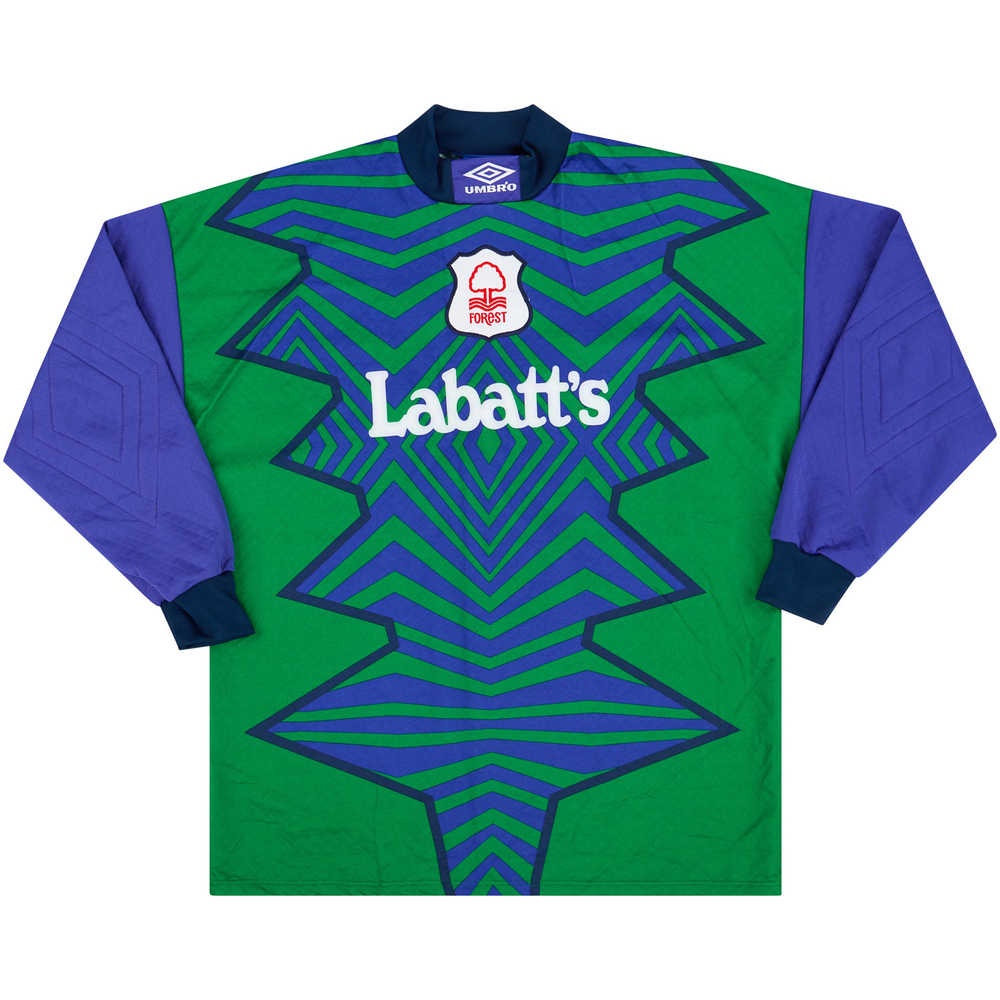 1995-96 Nottingham Forest Match Issue UEFA Cup GK Shirt #13 (Fettis) v Bayern Munich