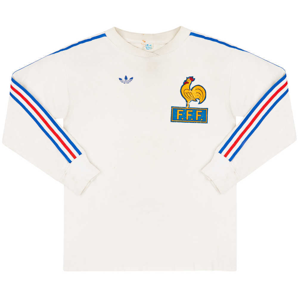 1983 France U-21 Match Worn Away L/S Shirt #9 (v Ireland)