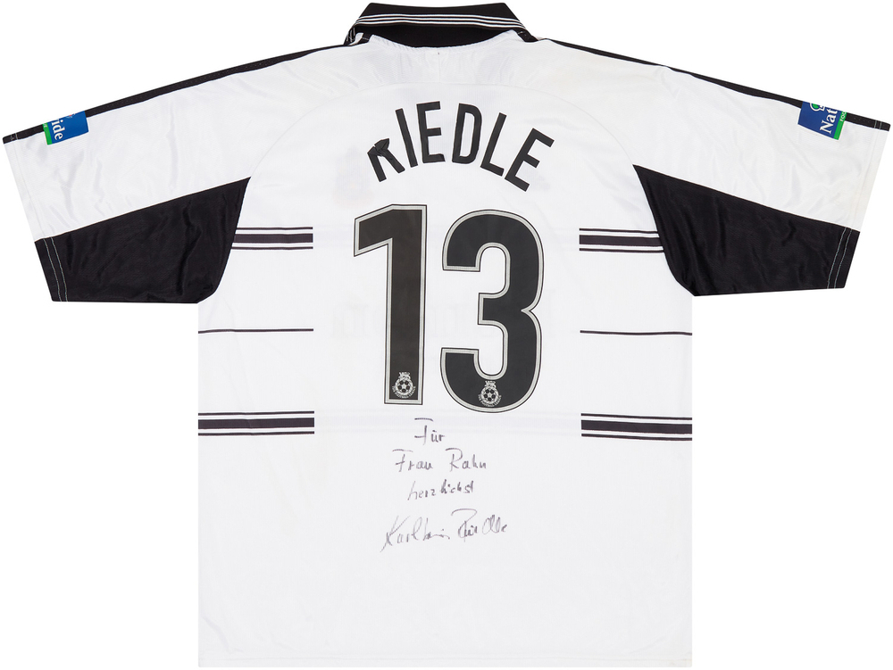 1999-00 Fulham Match Issue Signed Home Shirt Riedle #13