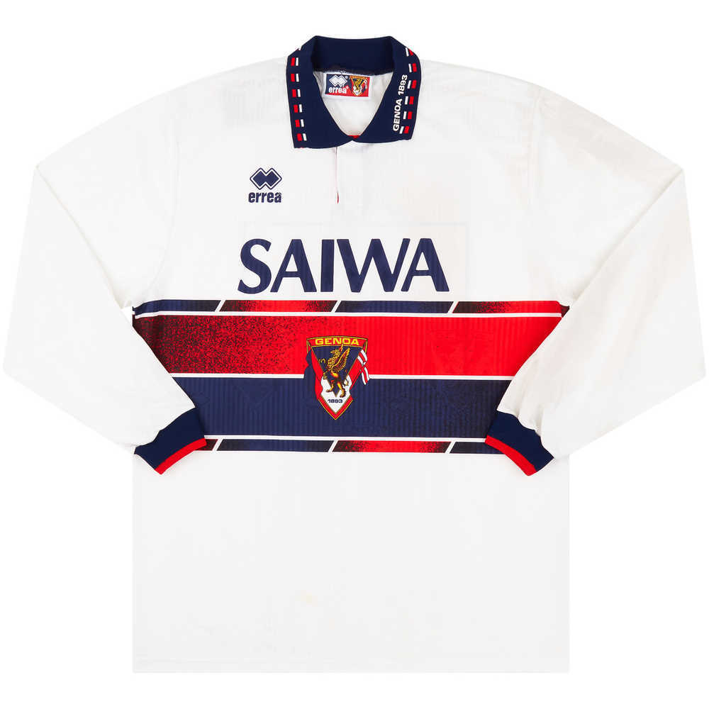 1992-93 Genoa Match Worn Away L/S Shirt #11 (Fortunato) v Foggia